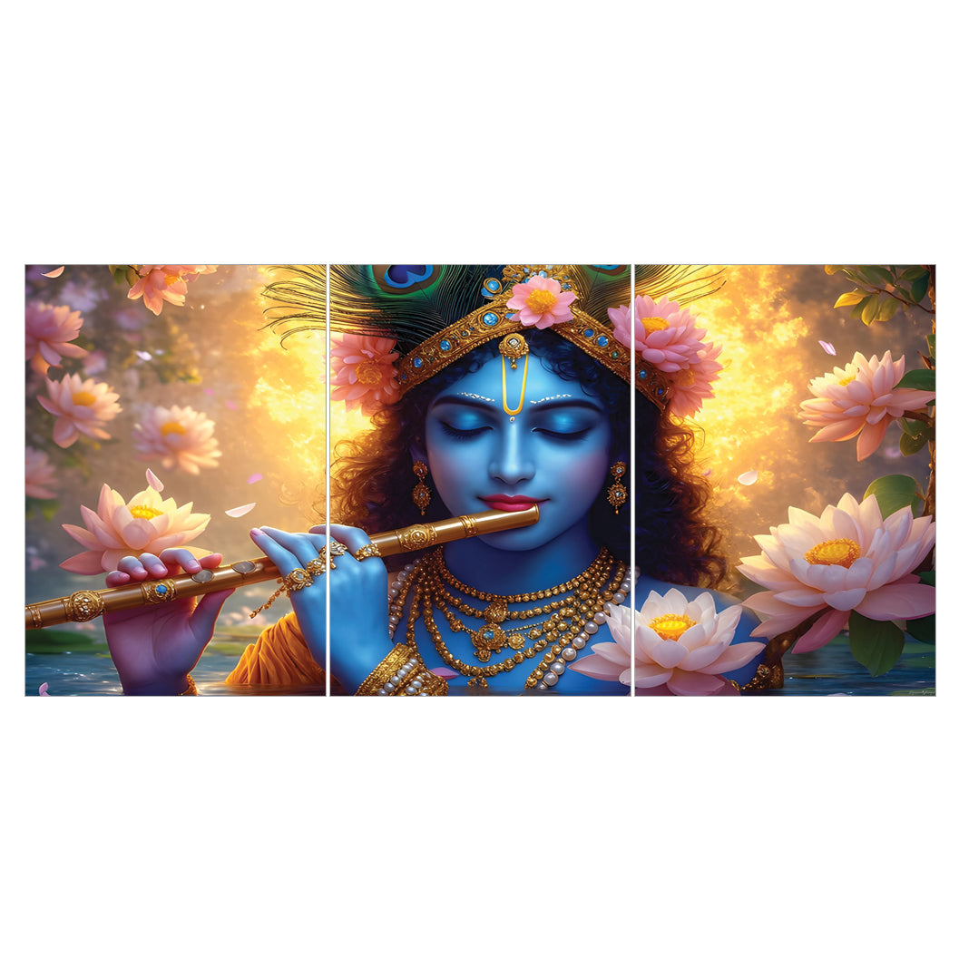 Lord Krishna | Devotional Art #03 | 3 Piece Set