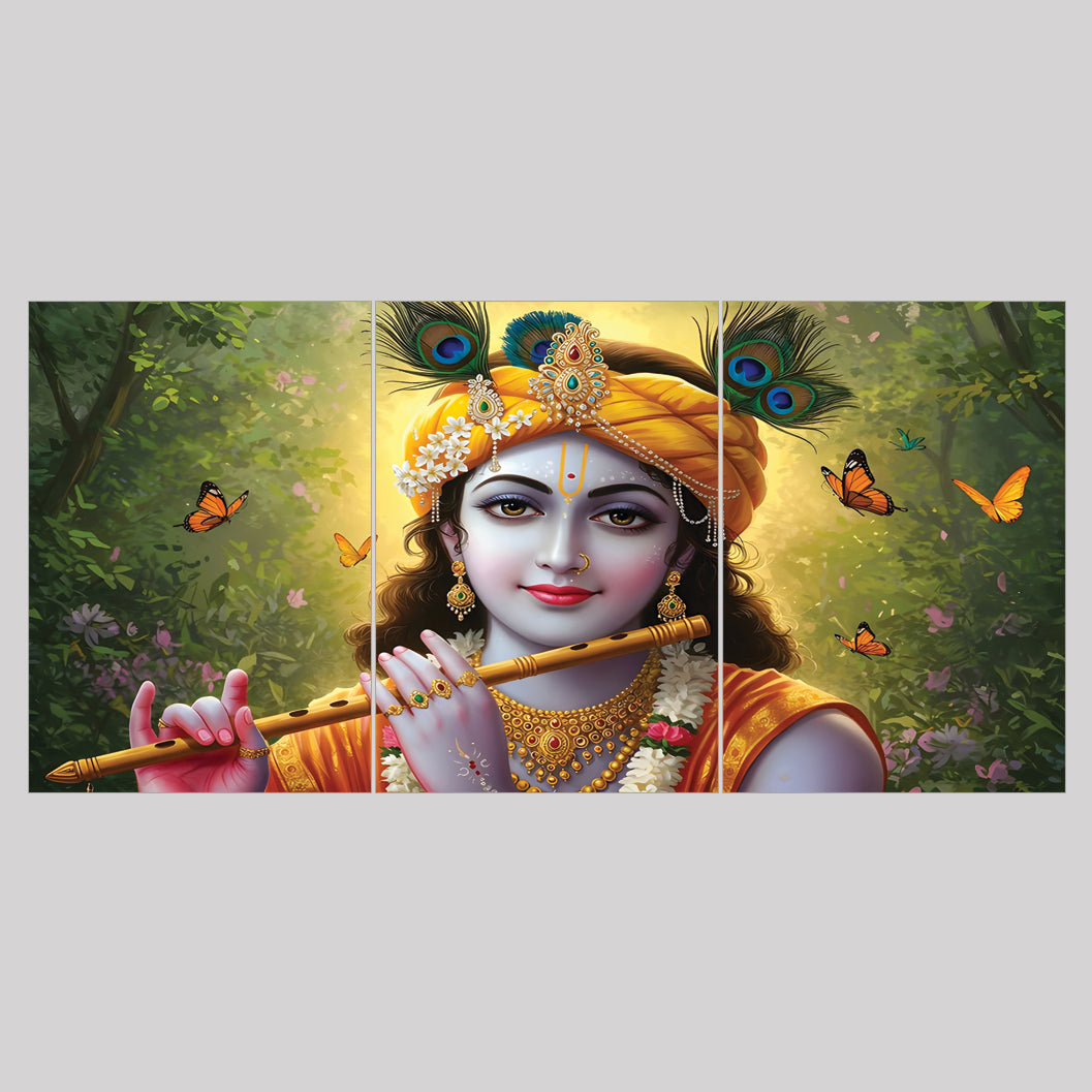 Lord Krishna | Devotional Art #02 | 3 Piece Set