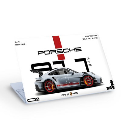Porsche 911 GT3 RS Silver - Car Laptop Skin