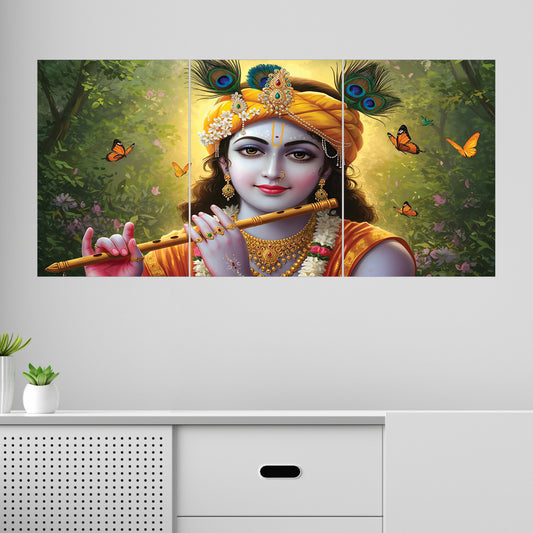 Lord Krishna | Devotional Art #02 | 3 Piece Set