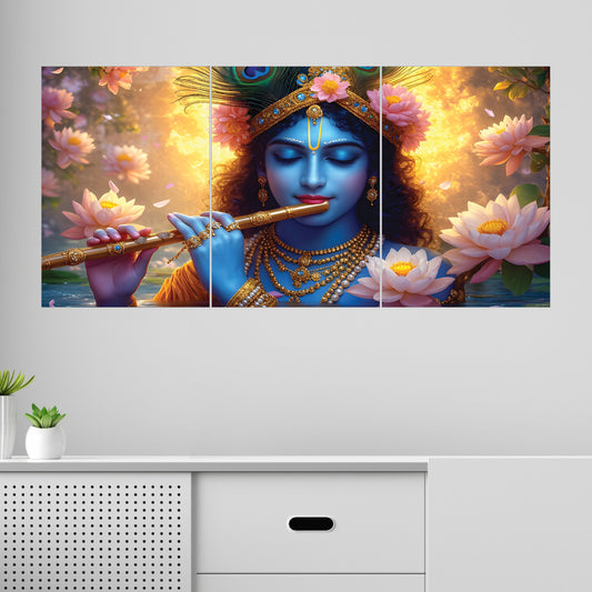 Lord Krishna | Devotional Art #03 | 3 Piece Set