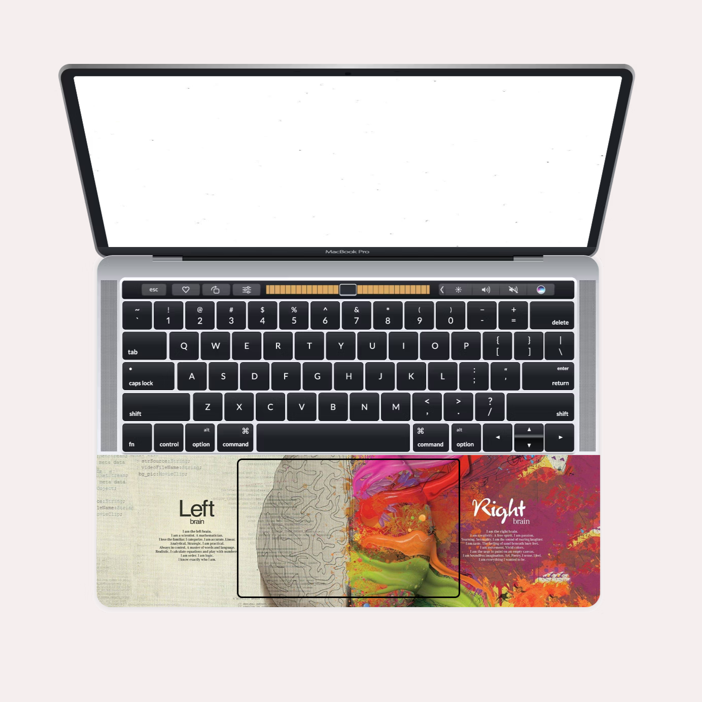 Laptop Skin - Left & Right Brain Quotes