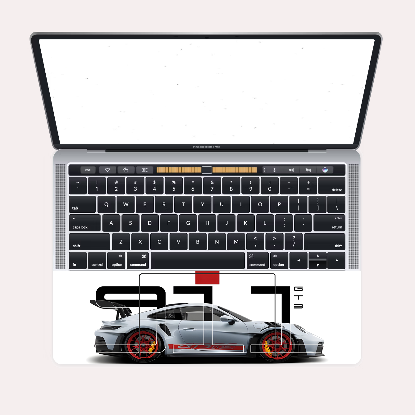 Porsche 911 GT3 RS Silver - Car Laptop Skin